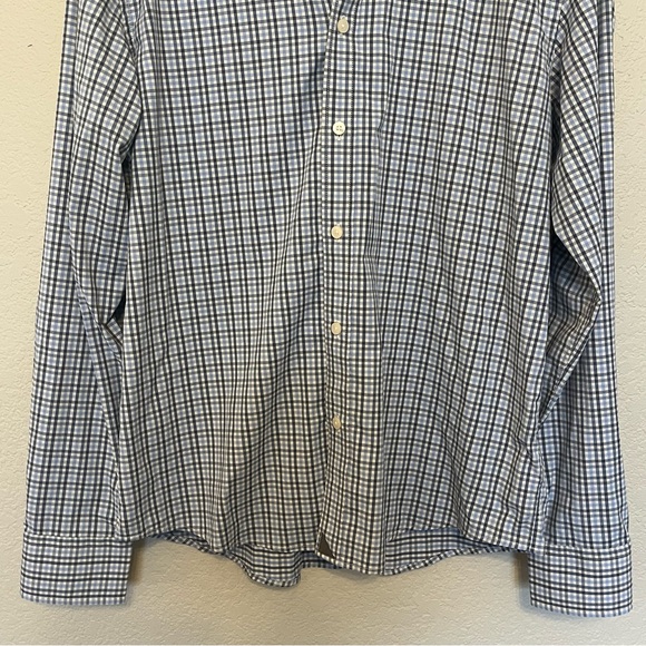 UNTUCKit Nahad Slim Fit Blue and White Plaid Button Down Shirt Men's Size Large - Picture 5 of 14